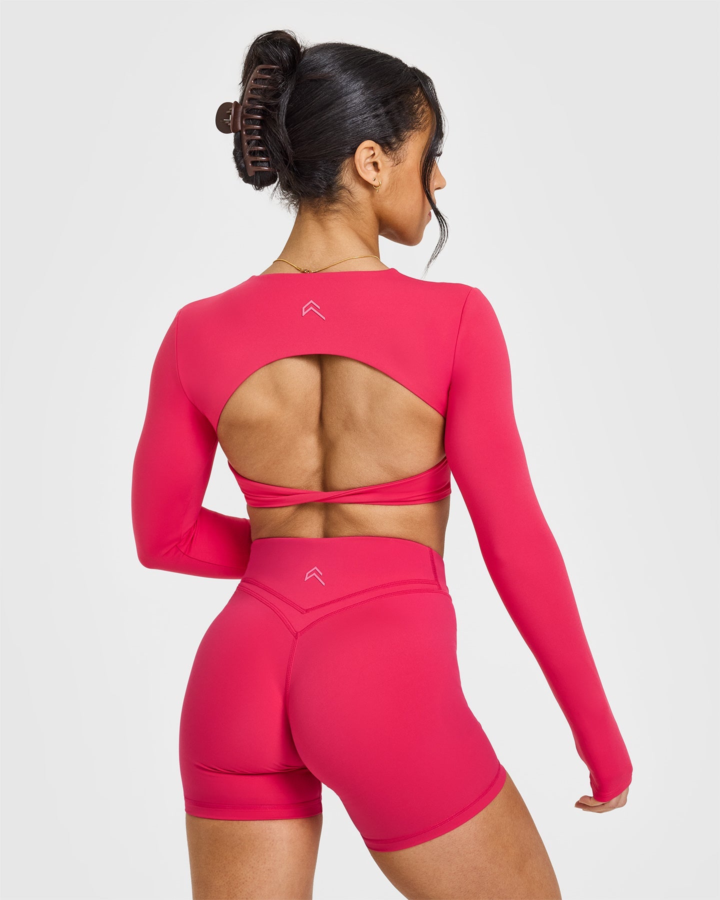 Unified Twist Front Long Sleeve Crop Top | Berry Bloom