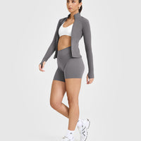 SoftMotion™ Jacket with White Logo | Ash Grey