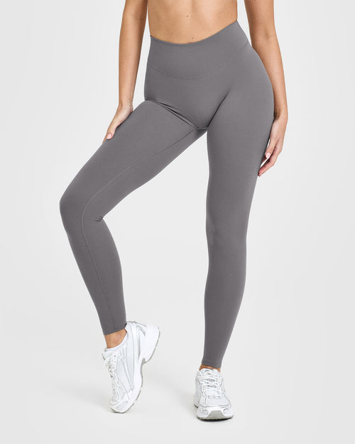 Oner Modal SoftMotionâ„¢ Leggings with White Logo | Ash Grey