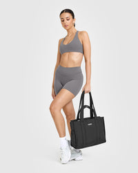 SoftMotionâ„¢ Shorts 6" with White Logo | Ash Grey