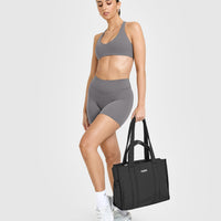 SoftMotionâ„¢ Shorts 6" with White Logo | Ash Grey