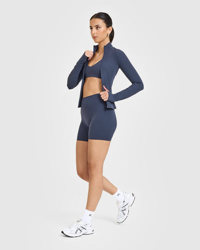 SoftMotionâ„¢ Shorts 6" with White Logo | True Blue