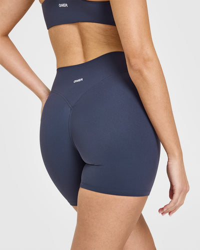 SoftMotionâ„¢ Shorts 6" with White Logo | True Blue