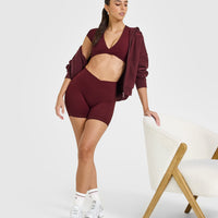 Unified Twist Front Short Sleeve Crop Top | Rosewood