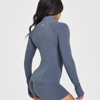 SoftMotion™ Jacket with White Logo | Granite Blue