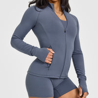 SoftMotion™ Jacket with White Logo | Granite Blue