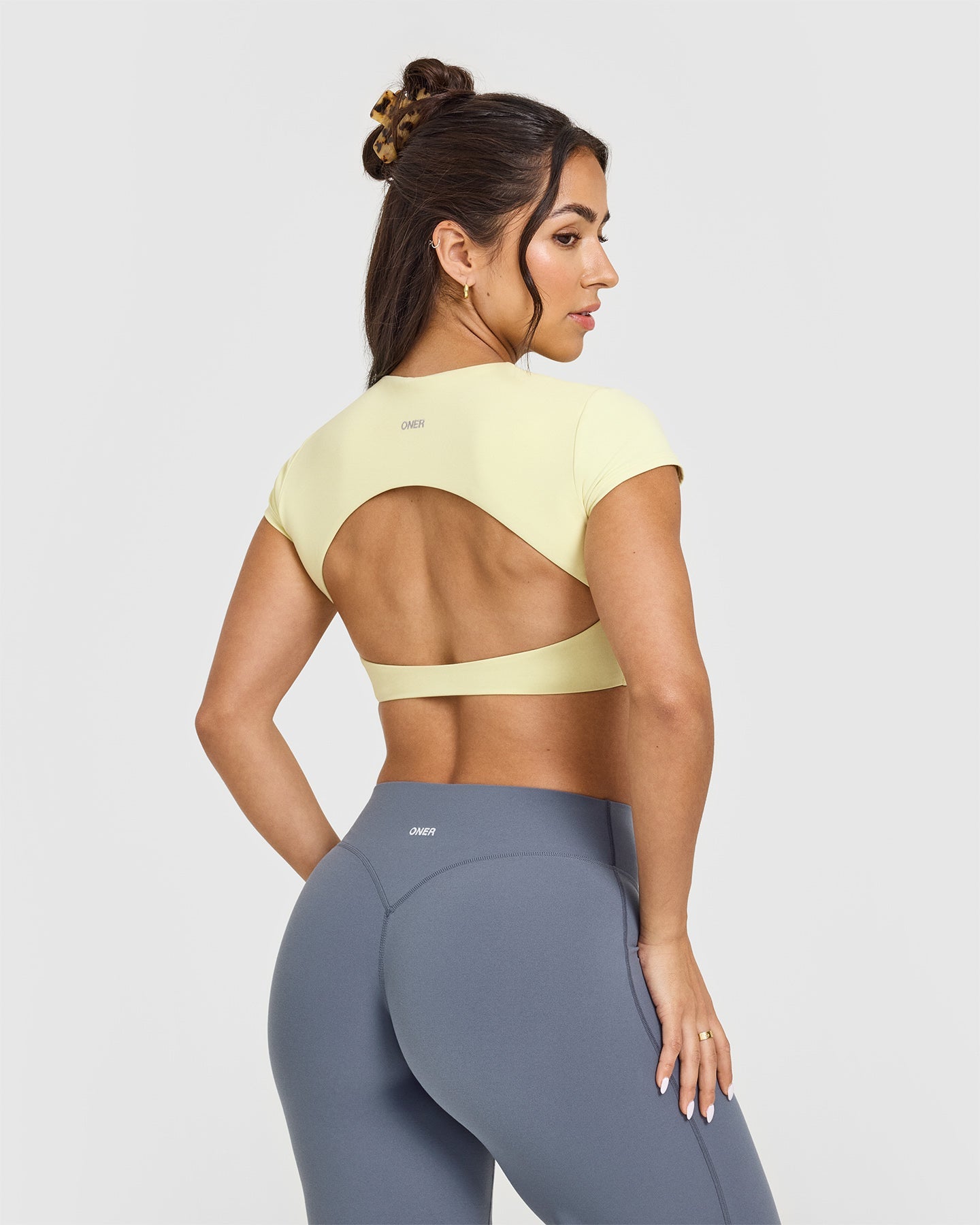 SoftMotionâ„¢ Short Sleeve Crop Top | Pastel Yellow