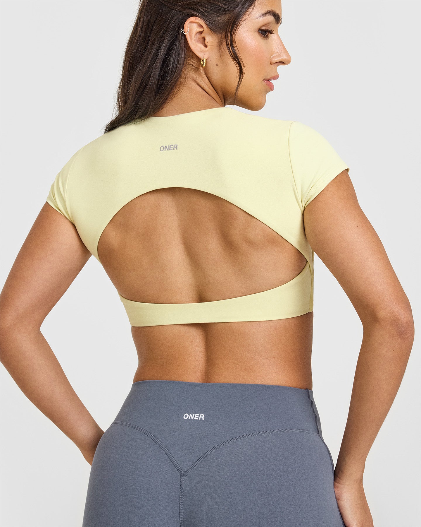 SoftMotionâ„¢ Short Sleeve Crop Top | Pastel Yellow