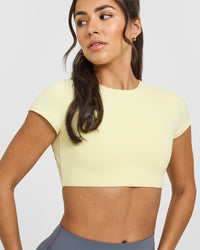 SoftMotionâ„¢ Short Sleeve Crop Top | Pastel Yellow