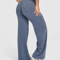 SoftMotionâ„¢ Straight Leg Bottoms with White Logo | Granite Blue