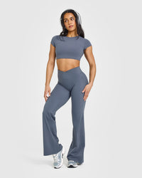 Unified Wrap Flared Bottoms | Granite Blue