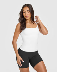 SoftMotionâ„¢ Strappy Vest with Built in Bra Shelf | White