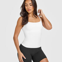 SoftMotionâ„¢ Strappy Vest with Built in Bra Shelf | White