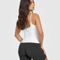 SoftMotionâ„¢ Strappy Vest with Built in Bra Shelf | White
