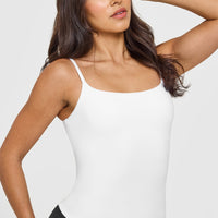 SoftMotionâ„¢ Strappy Vest with Built in Bra Shelf | White