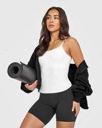 SoftMotionâ„¢ Strappy Vest with Built in Bra Shelf | White