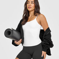 SoftMotionâ„¢ Strappy Vest with Built in Bra Shelf | White