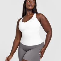 Unified V-Neck Cross Back Vest | White