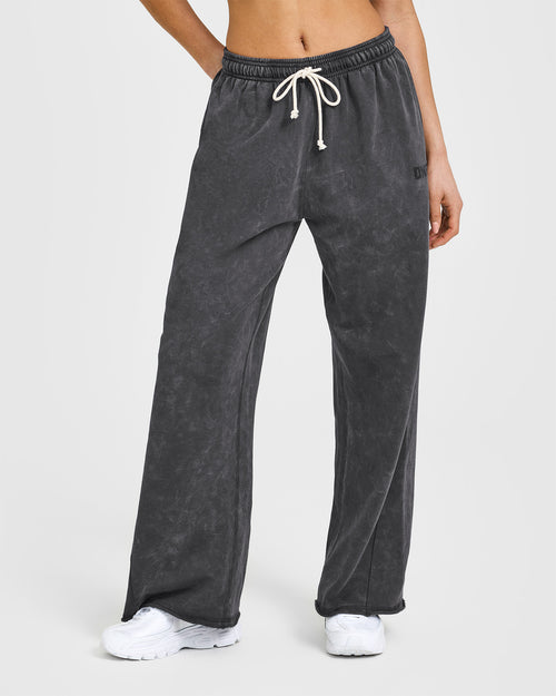 Oner Modal Raw Lounge Wide Leg Joggers | Coal