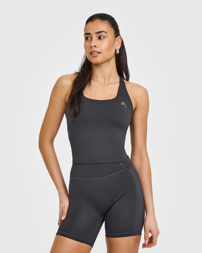 Timeless Square Neck Mid Vest | Coal