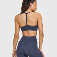 Timeless Square Neck Sports Bra | True Blue