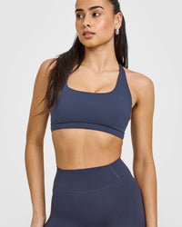Timeless Square Neck Sports Bra | True Blue