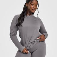 Go To Seamless Loose Long Sleeve Top | Ash Grey