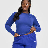 Cotton Icon Long Sleeve Top | Space Blue