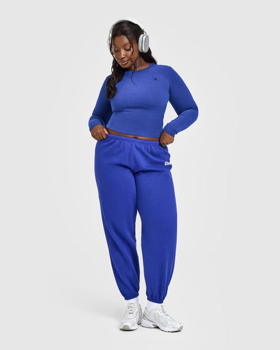 Cotton Icon Long Sleeve Top | Space Blue