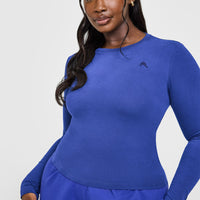 Cotton Icon Long Sleeve Top | Space Blue