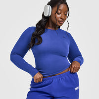 Cotton Icon Long Sleeve Top | Space Blue