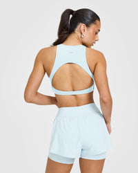 SoftMotionâ„¢ High Neck Sports Bra |  Cloud Blue