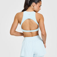 SoftMotionâ„¢ High Neck Sports Bra |  Cloud Blue