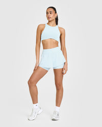 SoftMotionâ„¢ High Neck Sports Bra |  Cloud Blue