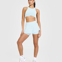 SoftMotionâ„¢ High Neck Sports Bra |  Cloud Blue