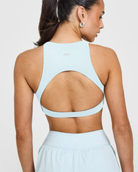 SoftMotionâ„¢ High Neck Sports Bra |  Cloud Blue