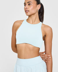 SoftMotionâ„¢ High Neck Sports Bra |  Cloud Blue