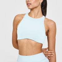 SoftMotionâ„¢ High Neck Sports Bra |  Cloud Blue