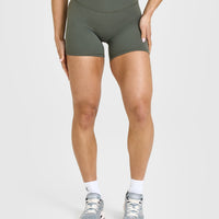SoftMotion™ Shorts 6" with White Logo | Dark Khaki