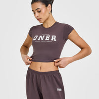 Cotton Baby T-Shirt with Printed Logo | Umber Brown