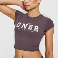 Cotton Baby T-Shirt with Printed Logo | Umber Brown
