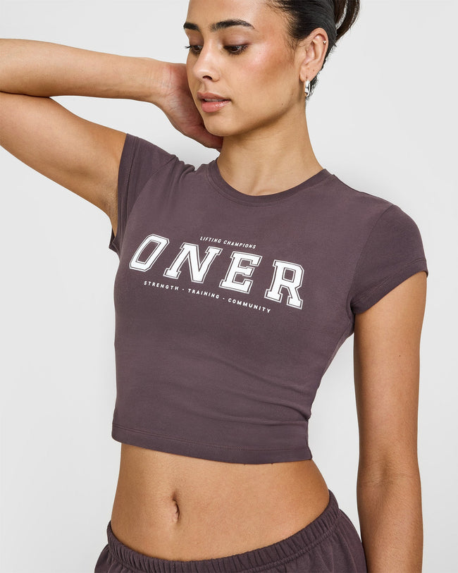 Cotton Baby T-Shirt with Printed Logo | Umber Brown