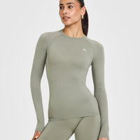Go To Seamless Fitted Long Sleeve Top | Soft Sage Green