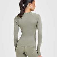 Go To Seamless Fitted Long Sleeve Top | Soft Sage Green