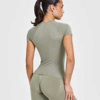 Go To Seamless Fitted Top | Soft Sage Green