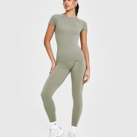 Go To Seamless Fitted Top | Soft Sage Green