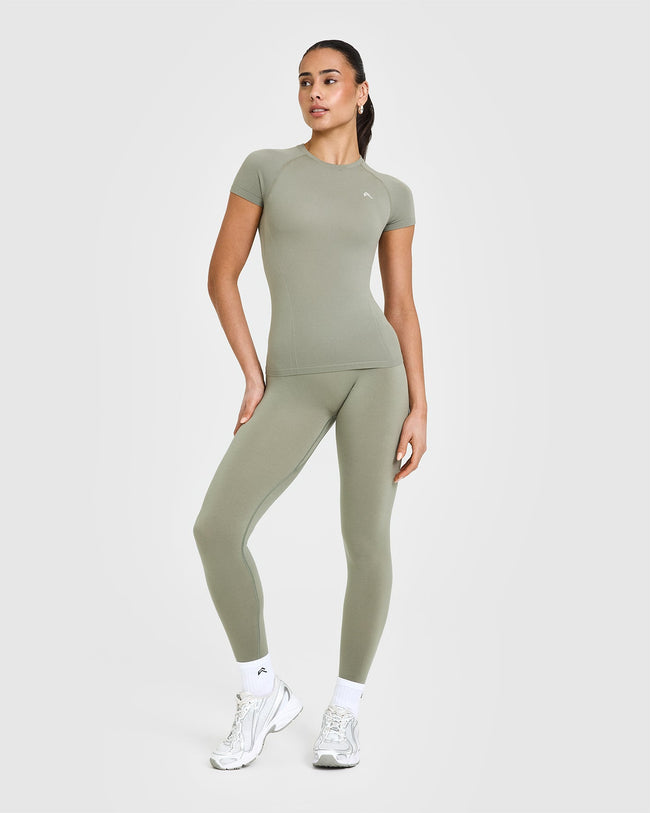 Go To Seamless Fitted Top | Soft Sage Green