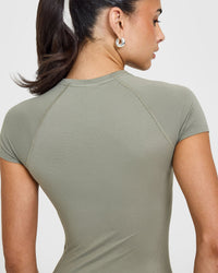 Go To Seamless Fitted Top | Soft Sage Green