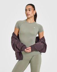 Go To Seamless Fitted Top | Soft Sage Green