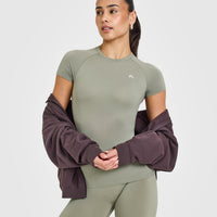 Go To Seamless Fitted Top | Soft Sage Green